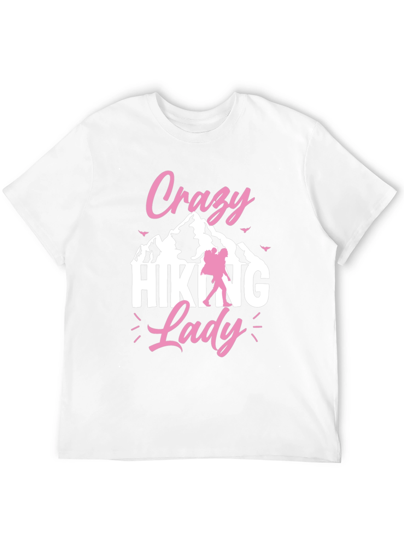Crazy Hiking Lady Black T-Shirt