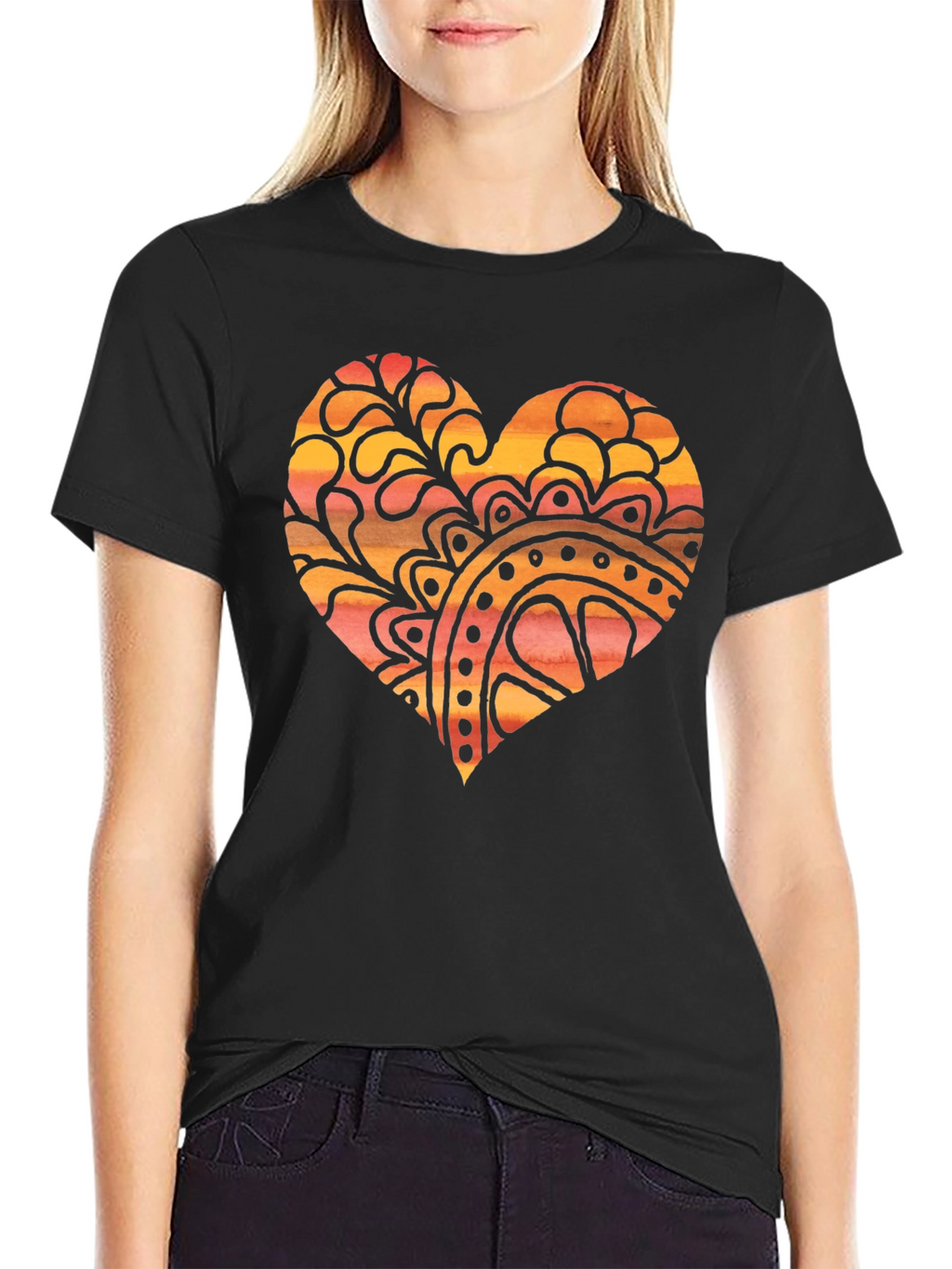 Boho Heart Graphic Tee - Unique Design