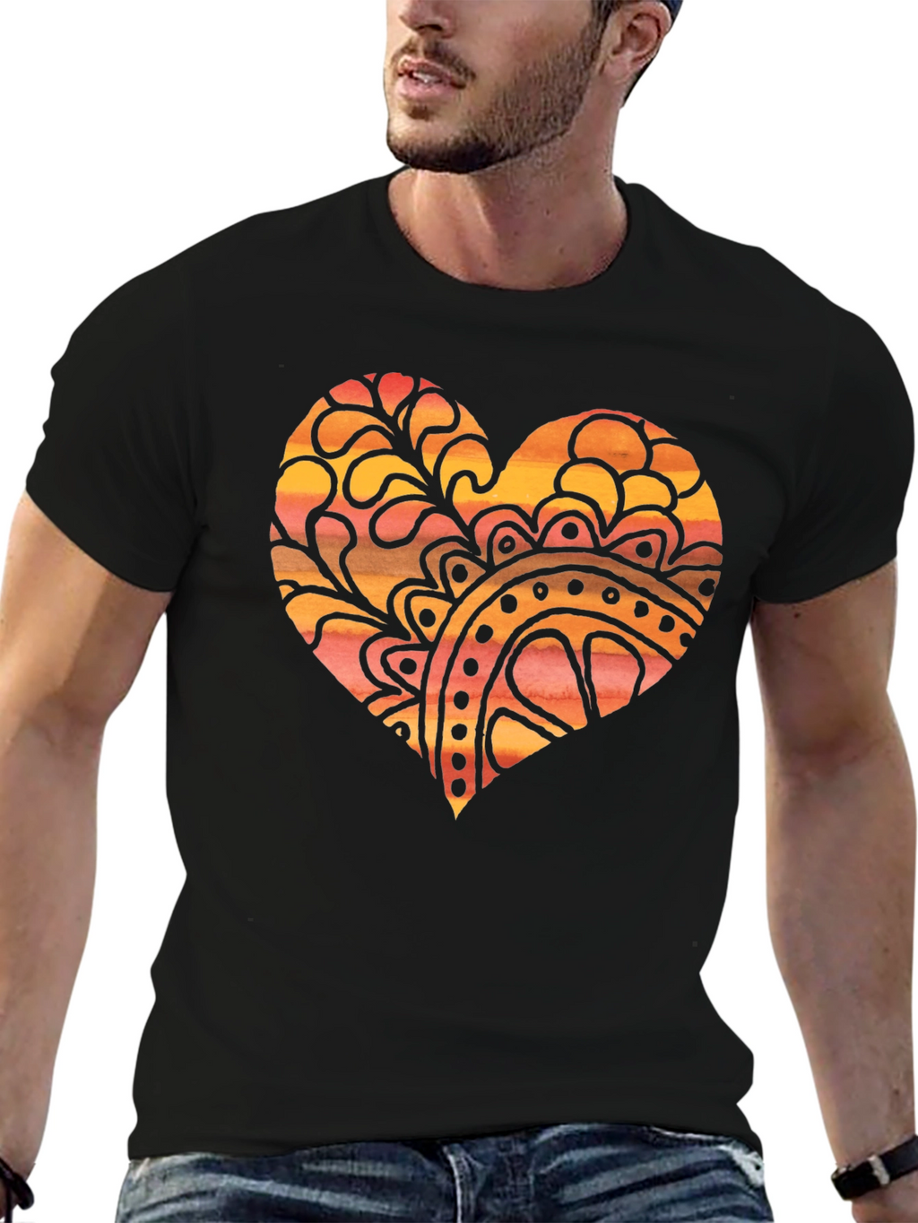 Boho Heart Graphic Tee - Unique Design