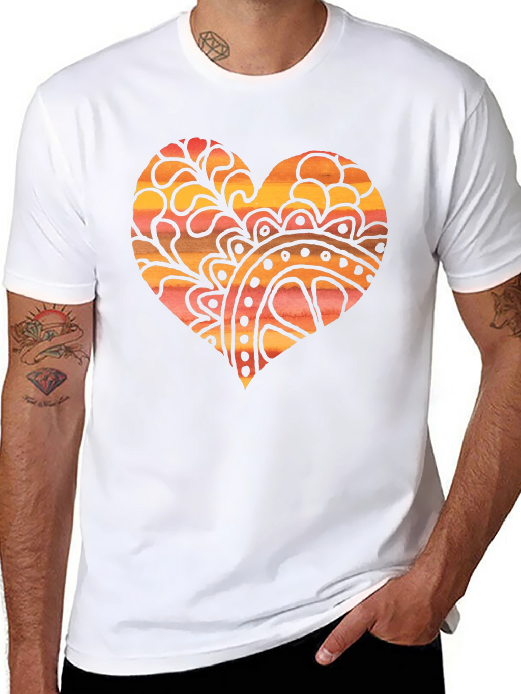 Boho Heart Graphic Tee - Unique Design