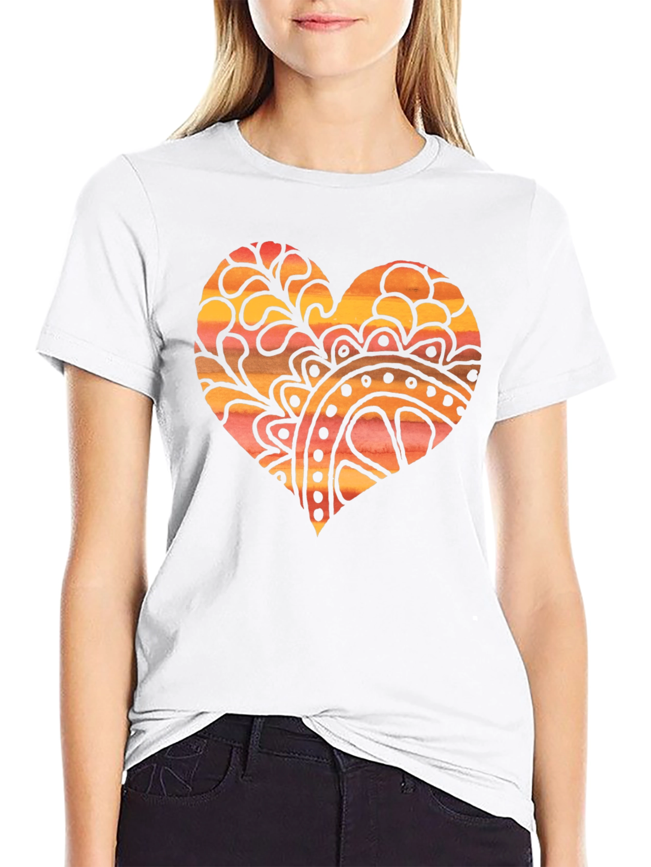 Boho Heart Graphic Tee - Unique Design