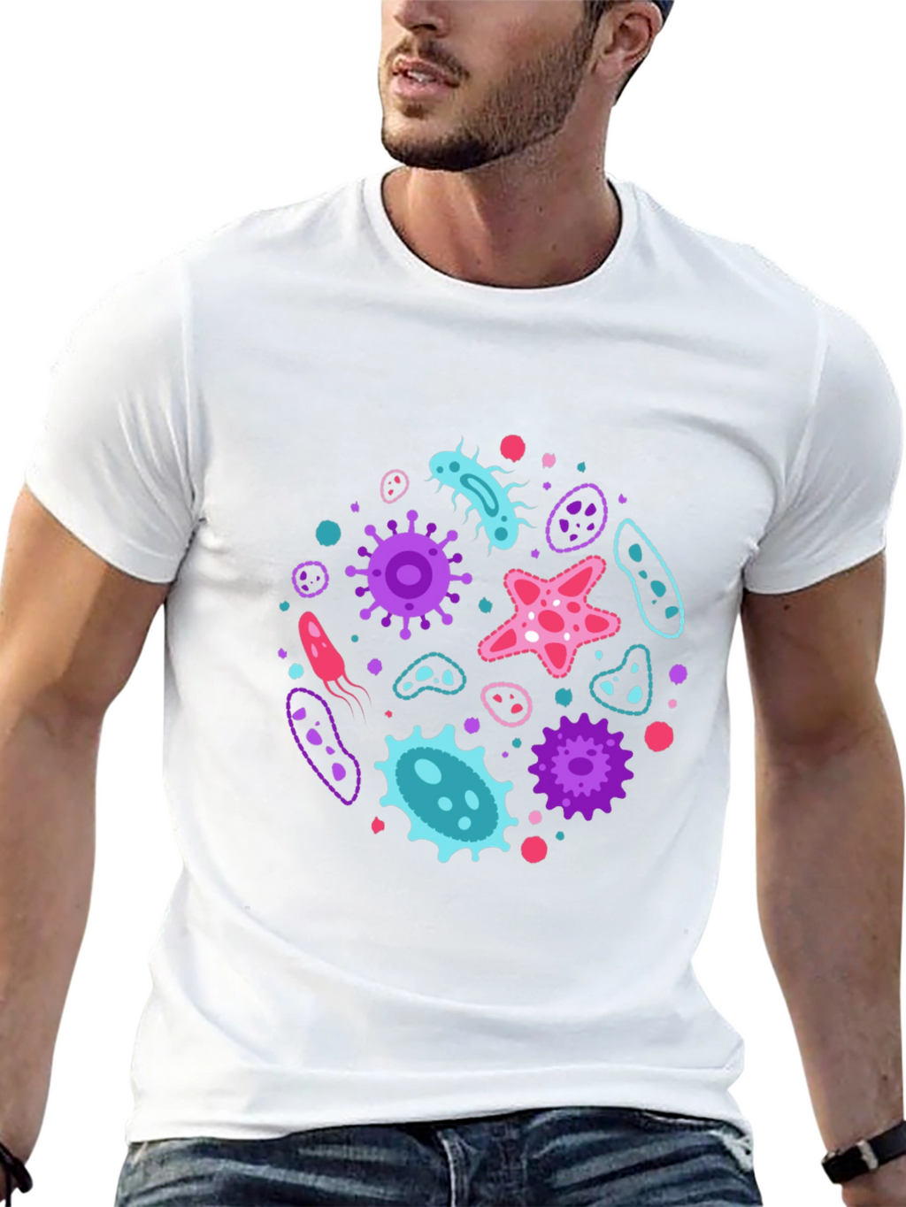 Microbe Mania T-Shirt - Funky Bacterium Design