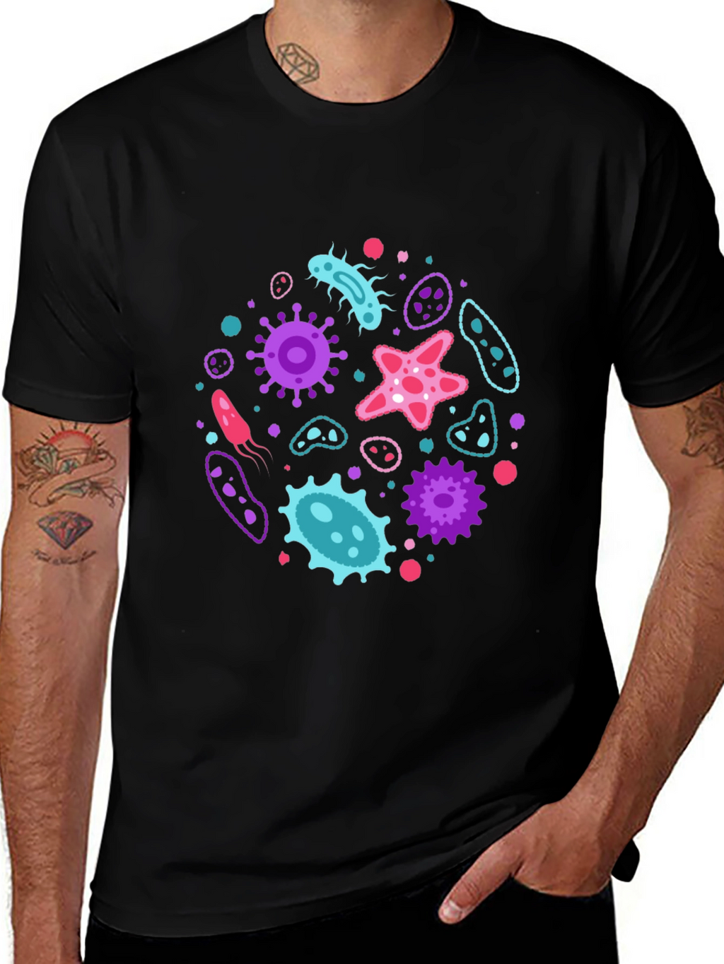 Microbe Mania T-Shirt - Funky Bacterium Design