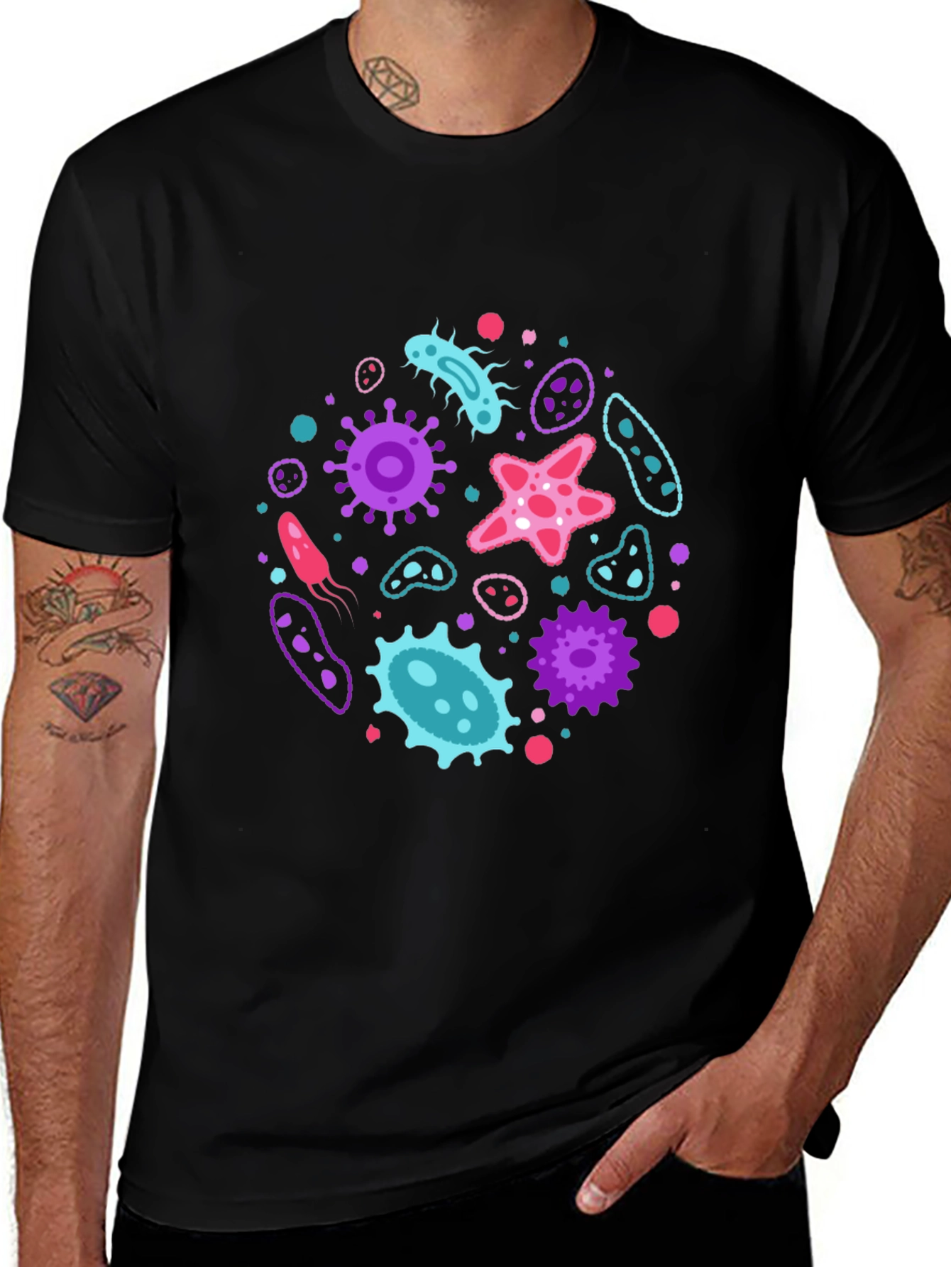 Microbe Mania T-Shirt - Funky Bacterium Design