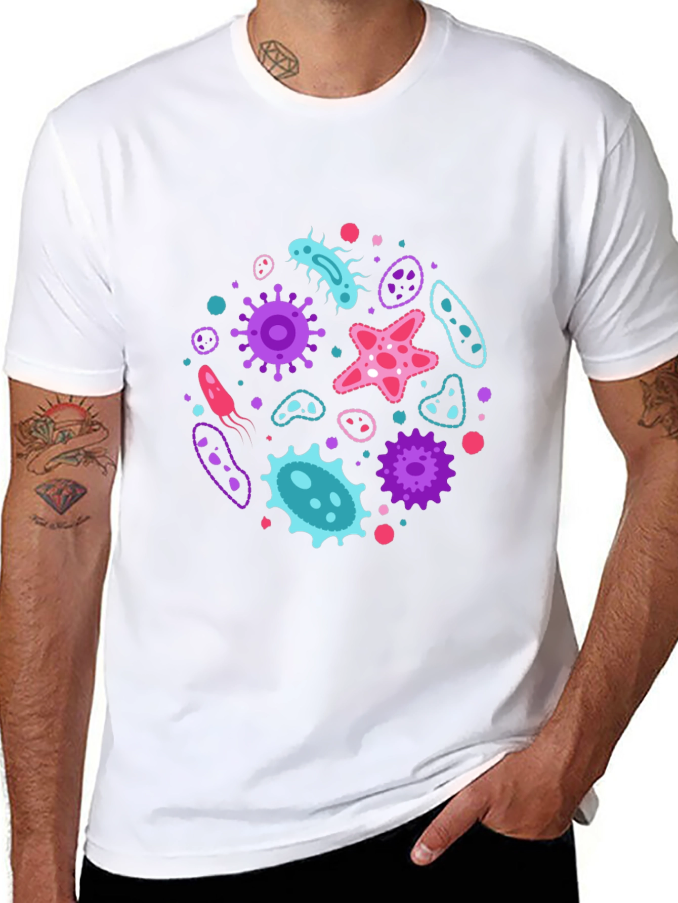 Microbe Mania T-Shirt - Funky Bacterium Design