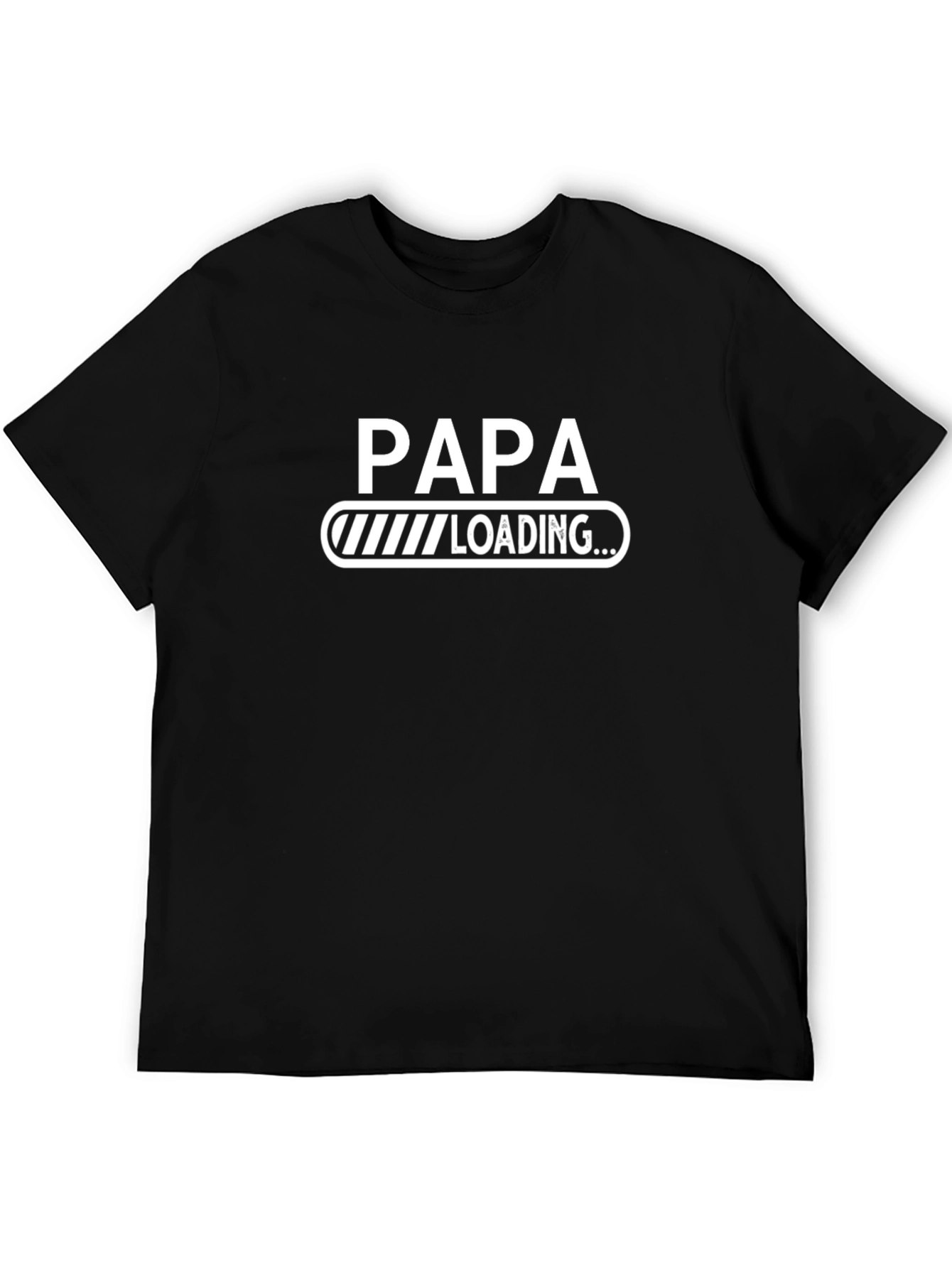 Papa Loading Funny Black T-Shirt - Fathers Day Gift