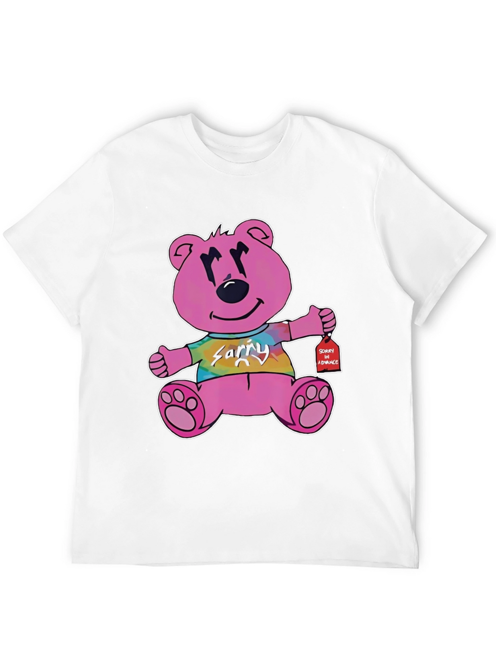 Novelty Graphic Tee: Pink Bear Sorry in Advance