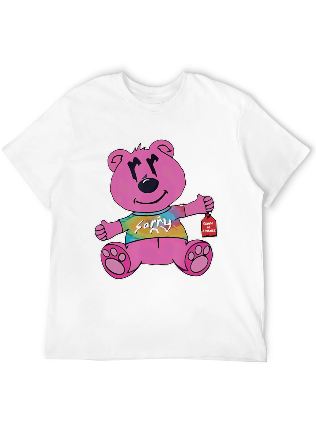 Novelty Graphic Tee: Pink Bear Sorry in Advance