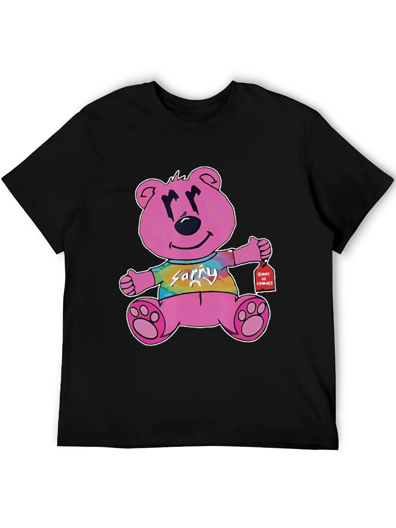 Novelty Graphic Tee: Pink Bear Sorry in Advance