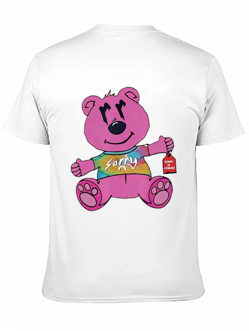 Novelty Graphic Tee: Pink Bear Sorry in Advance