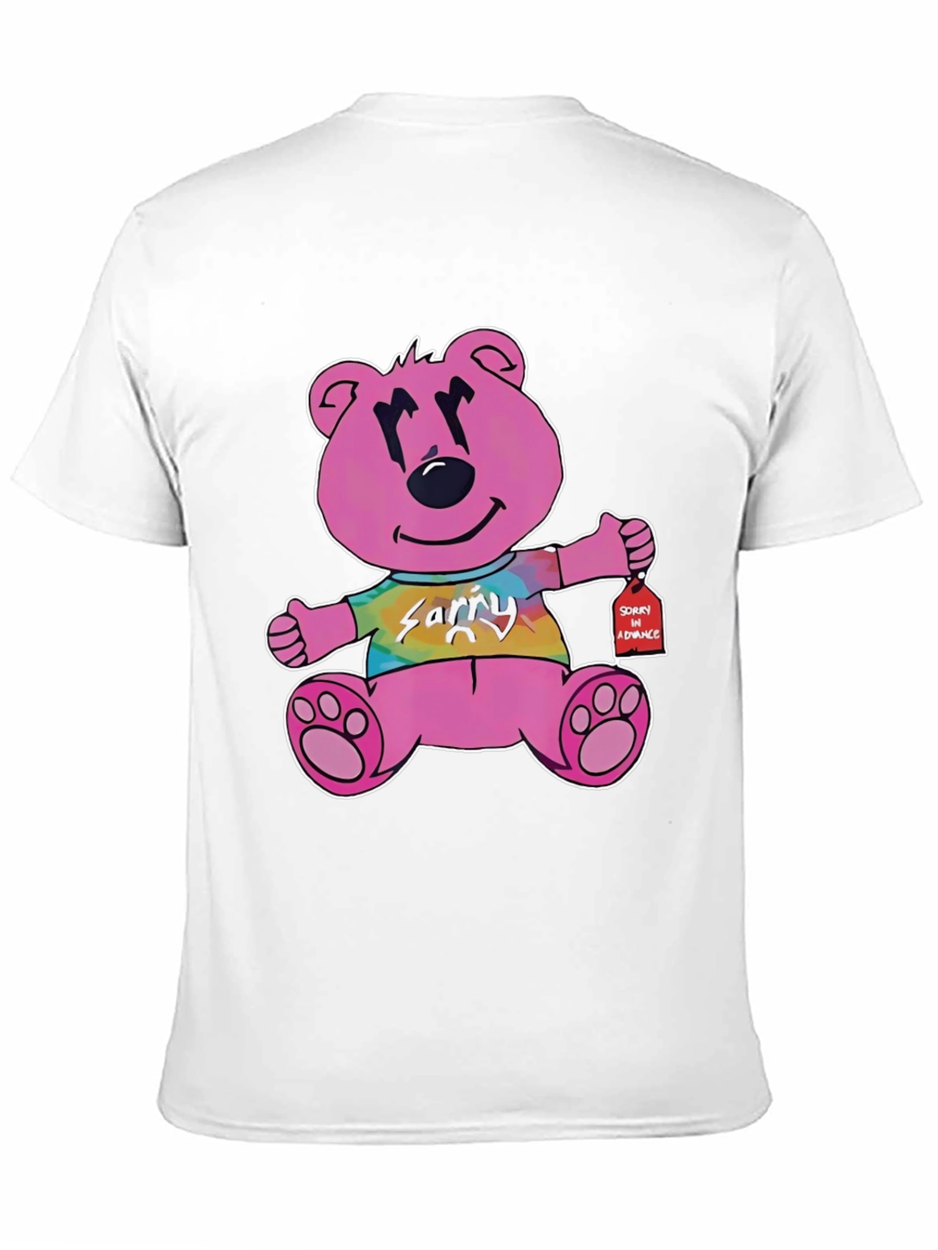 Novelty Graphic Tee: Pink Bear Sorry in Advance