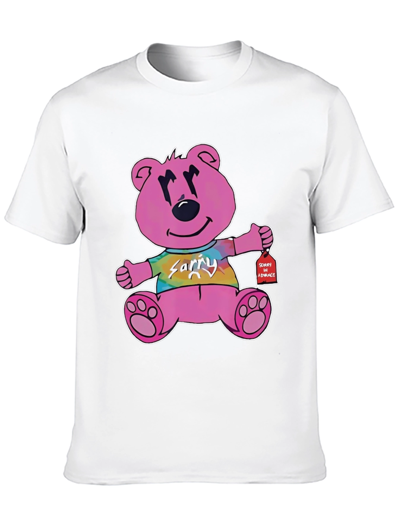 Novelty Graphic Tee: Pink Bear Sorry in Advance