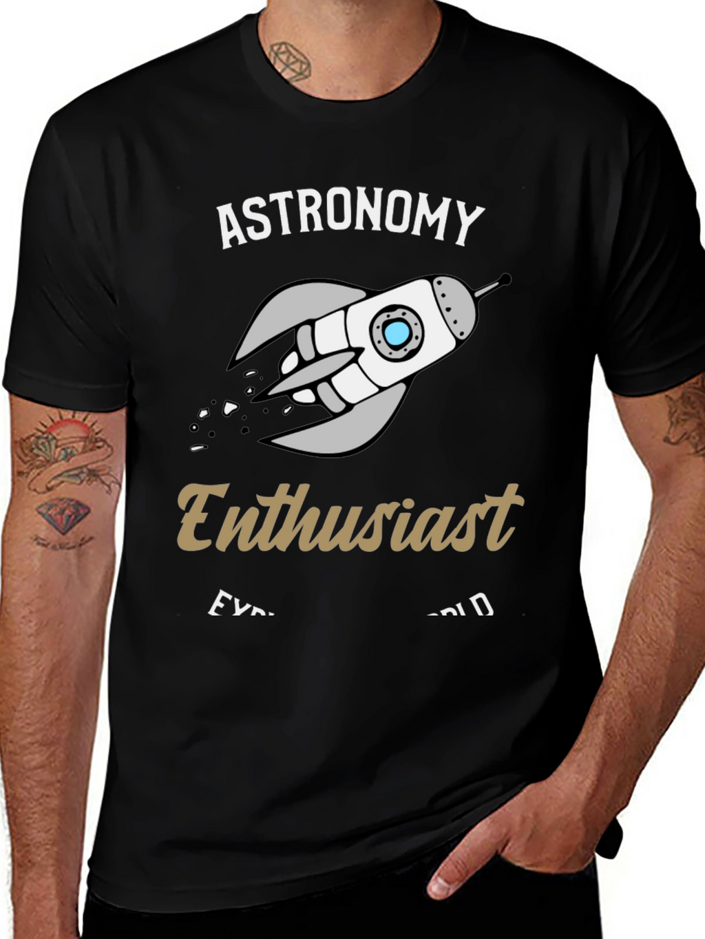 Astronomy Enthusiast Black T-Shirt