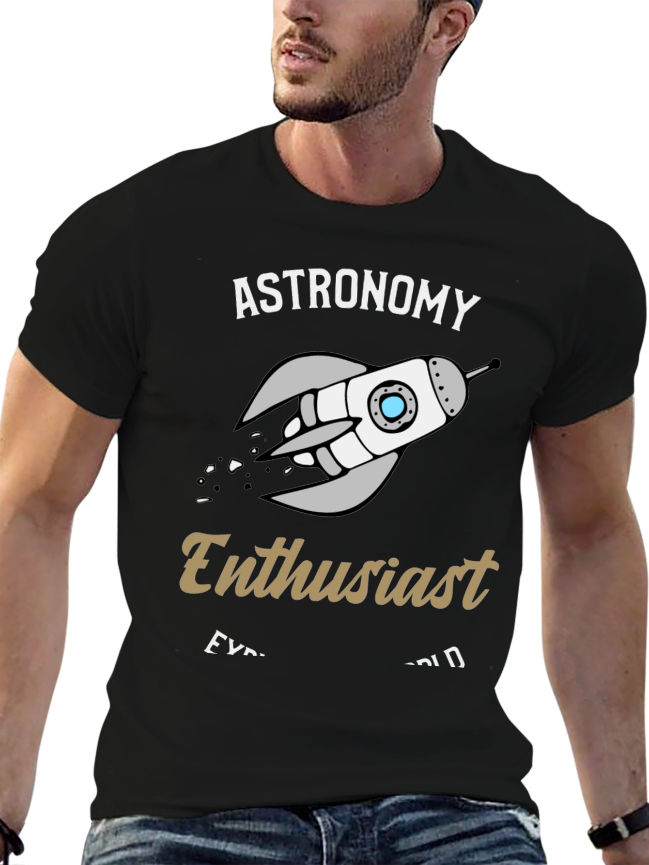Astronomy Enthusiast Black T-Shirt