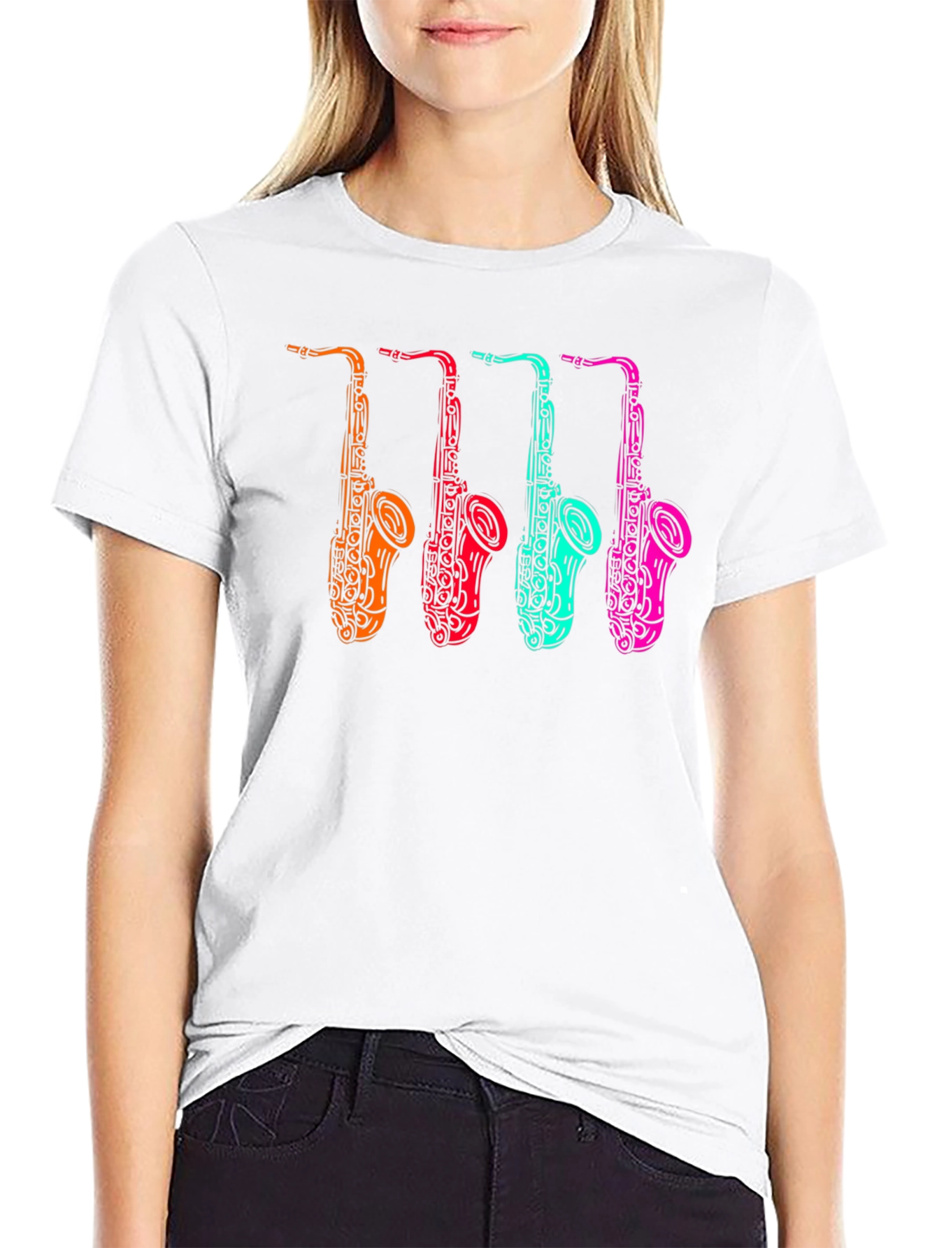 Cool Saxophone Graphic Tee - Musician Style