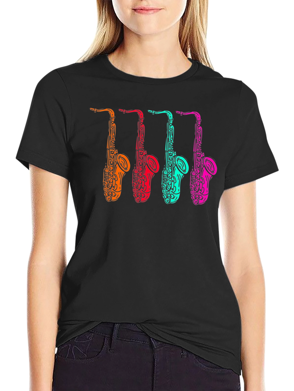 Cool Saxophone Graphic Tee - Musician Style