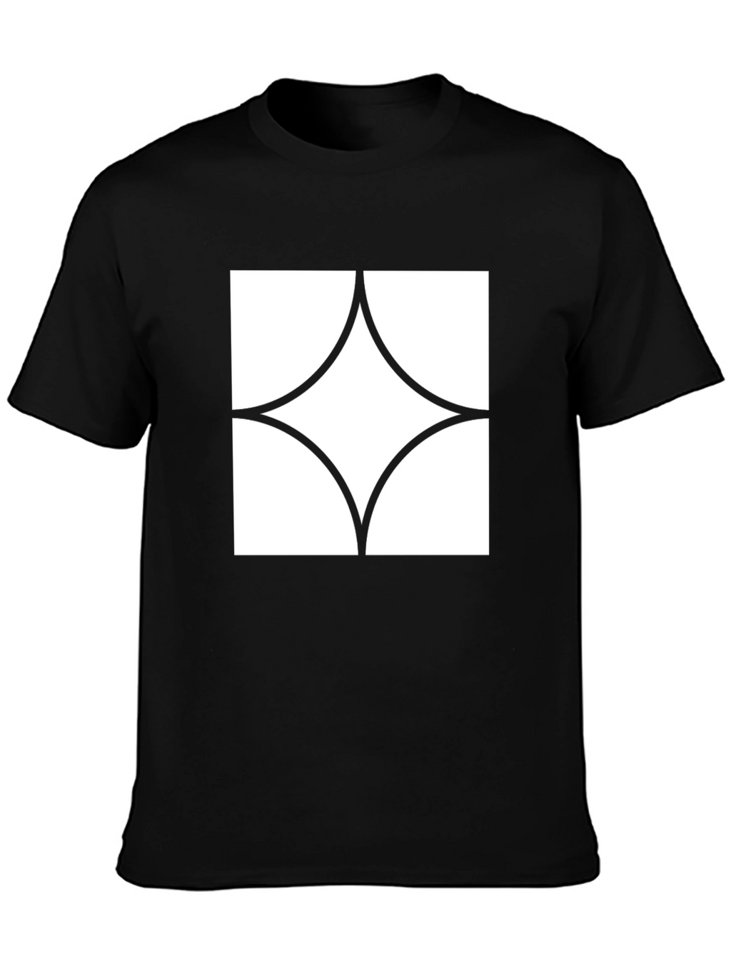 Modern Graphic Tee - Black with White Diamond Design