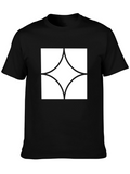 Modern Graphic Tee - Black with White Diamond Design