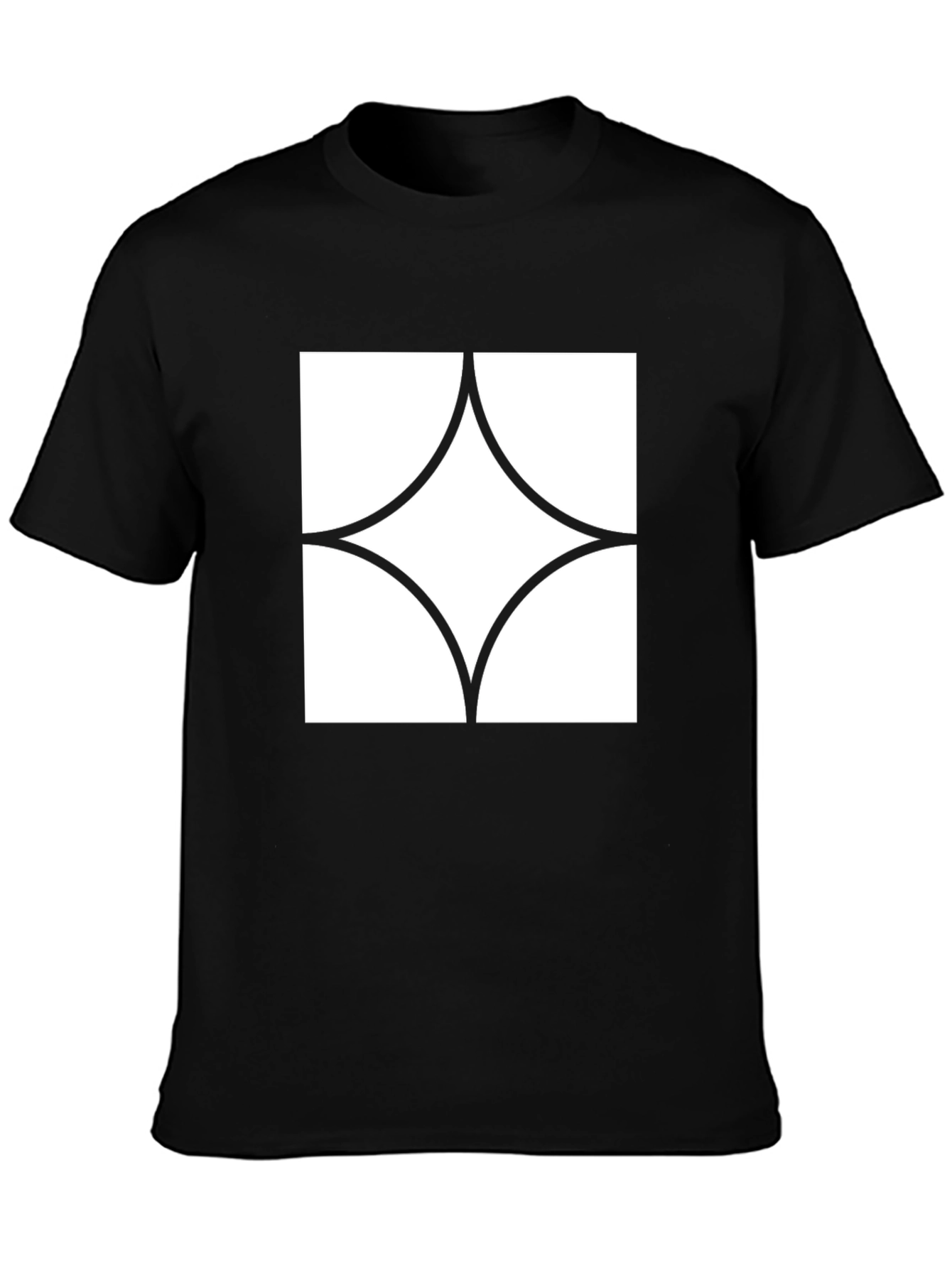 Modern Graphic Tee - Black with White Diamond Design
