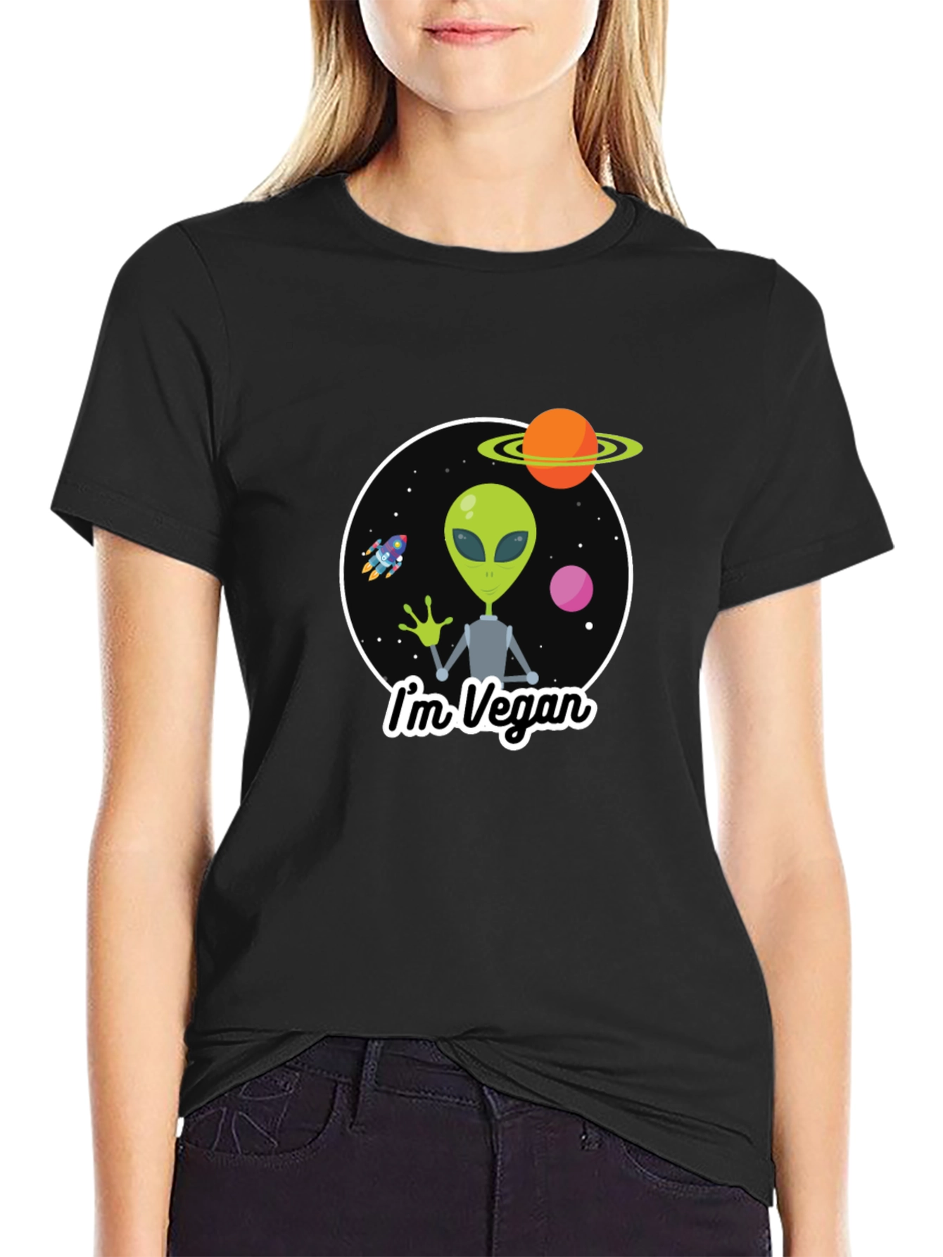 Vegan Alien T-Shirt - Funny Outer Space Tee