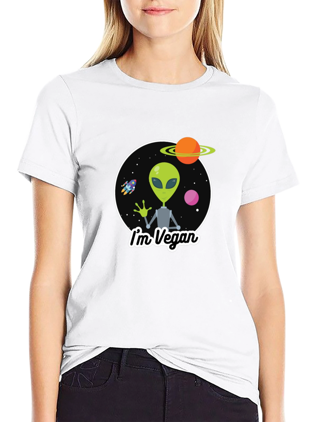 Vegan Alien T-Shirt - Funny Outer Space Tee