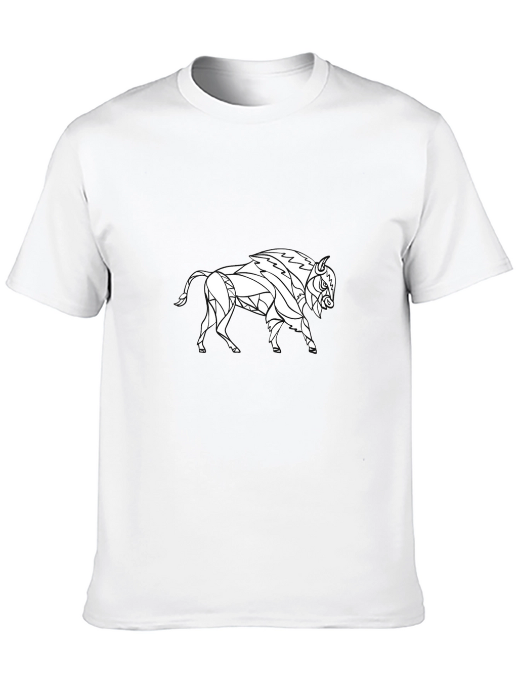 Geometric Buffalo Graphic Tee - Black