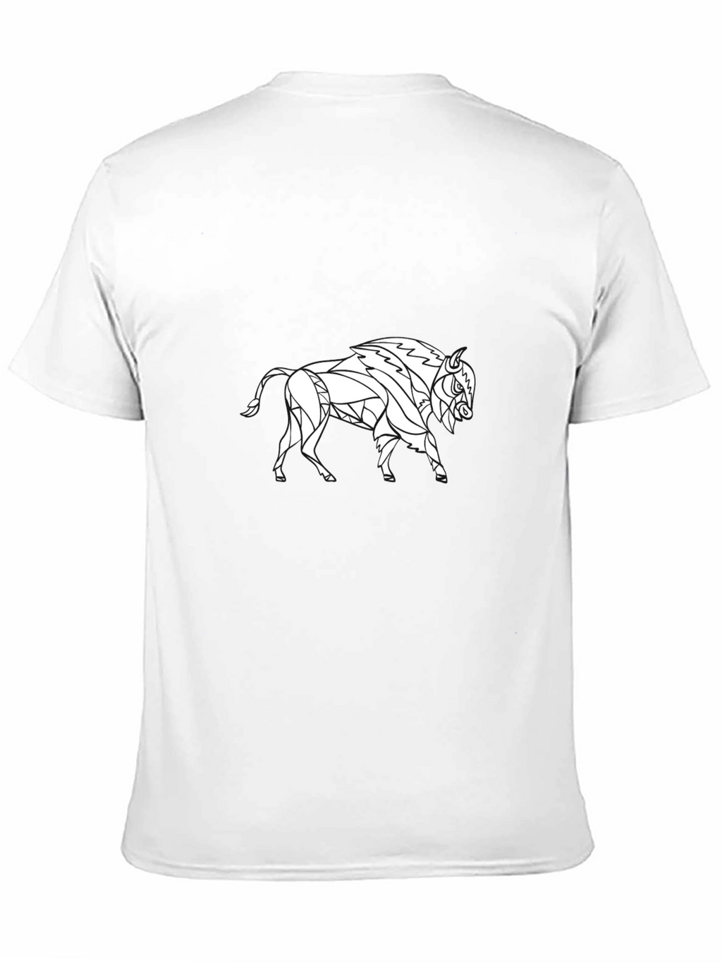 Geometric Buffalo Graphic Tee - Black