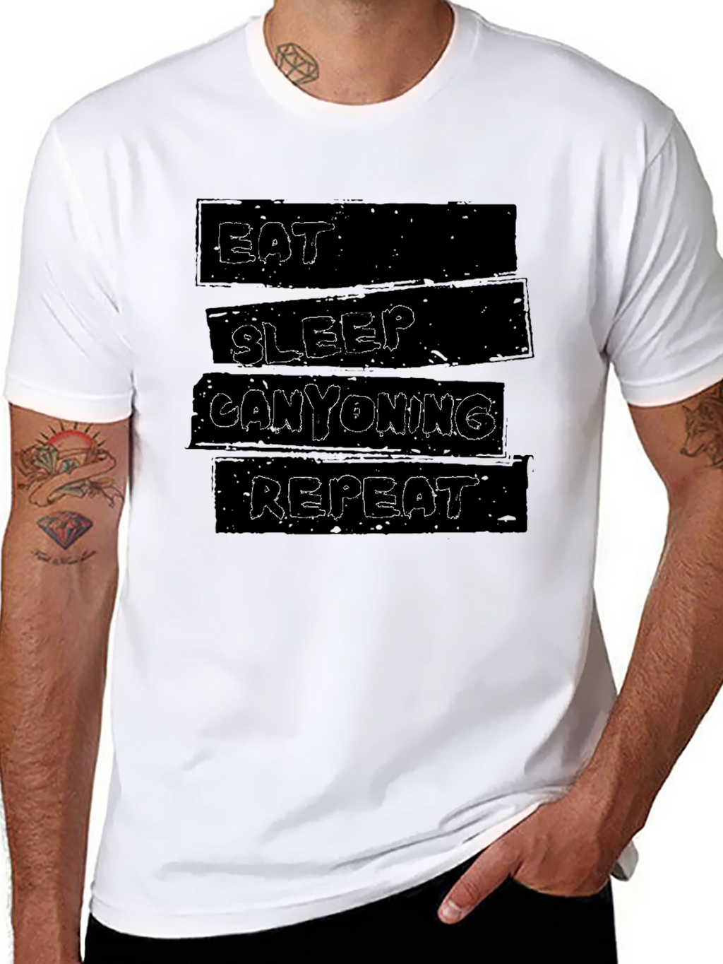 Eat Sleep Canyoning Repeat Black T-Shirt
