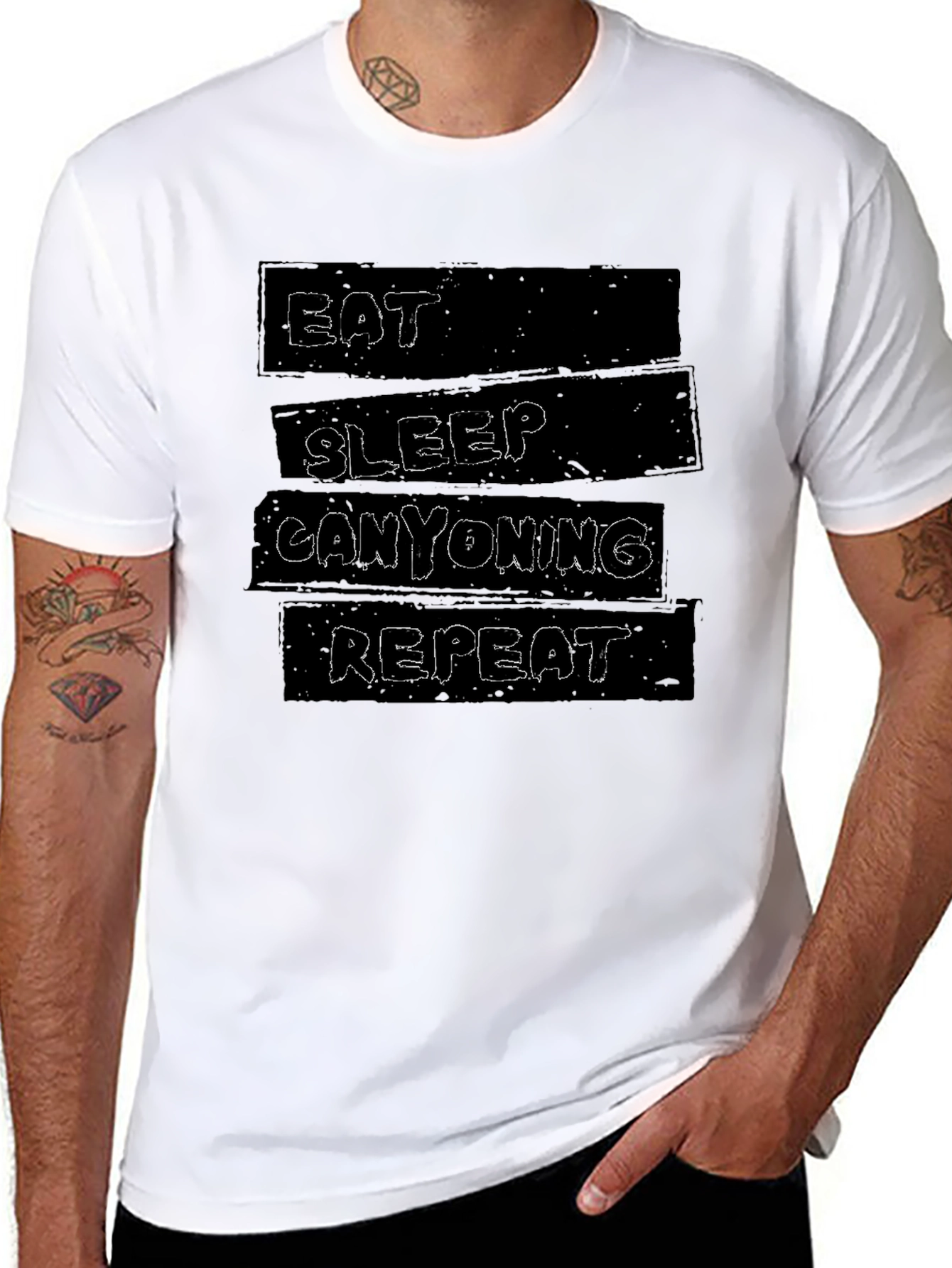 Eat Sleep Canyoning Repeat Black T-Shirt