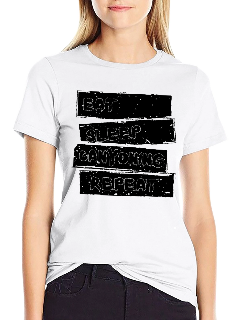 Eat Sleep Canyoning Repeat Black T-Shirt