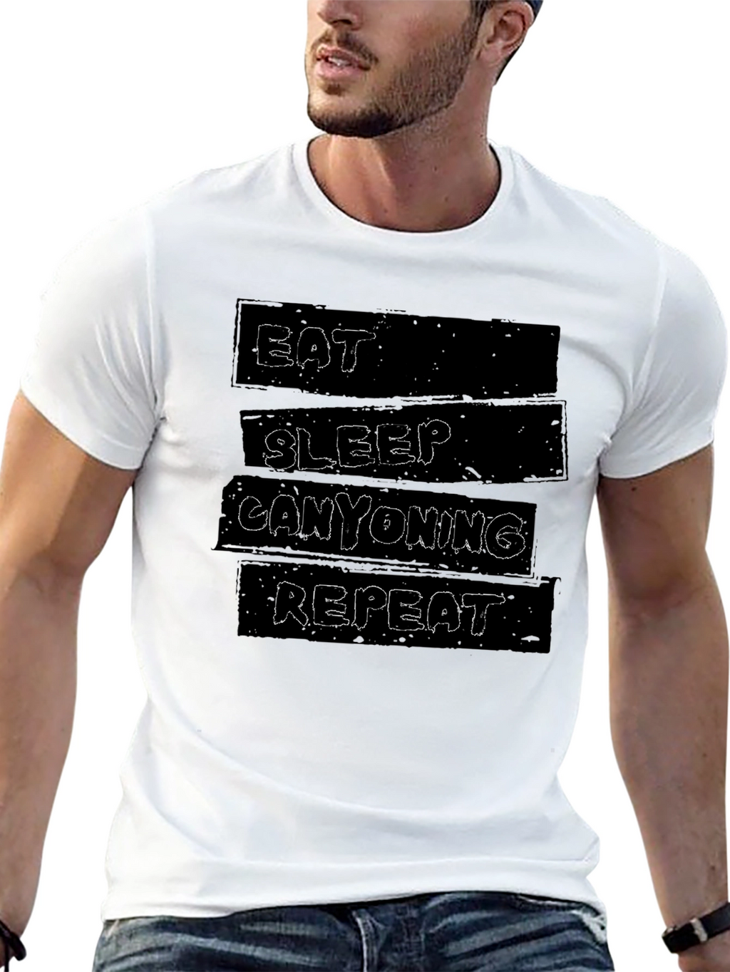 Eat Sleep Canyoning Repeat Black T-Shirt