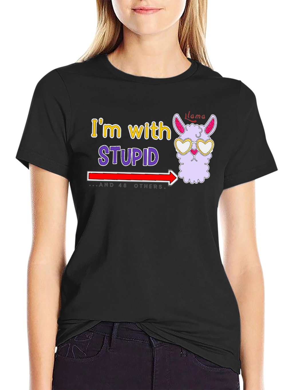 Im with Stupid Llama T-Shirt