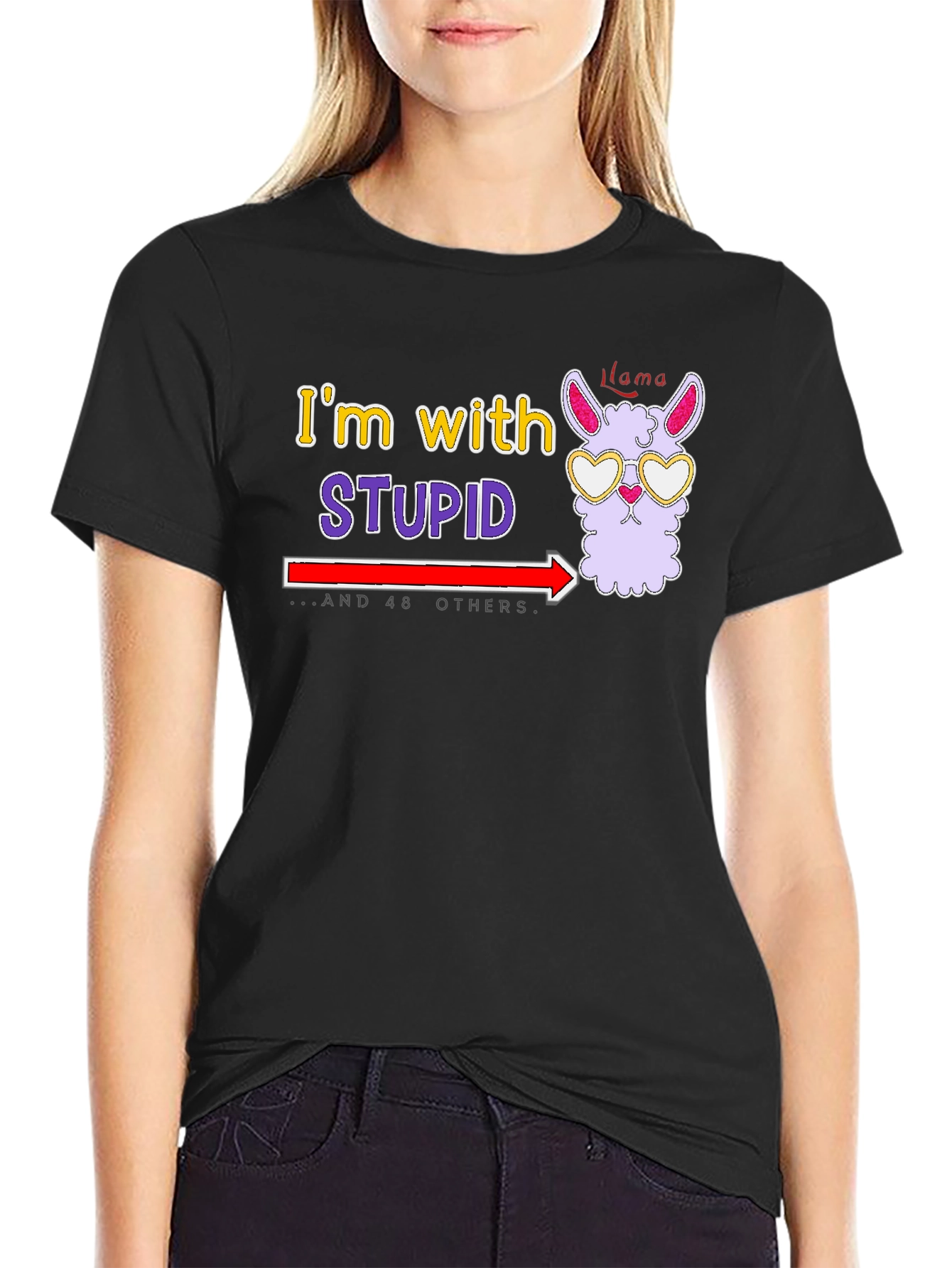 Im with Stupid Llama T-Shirt