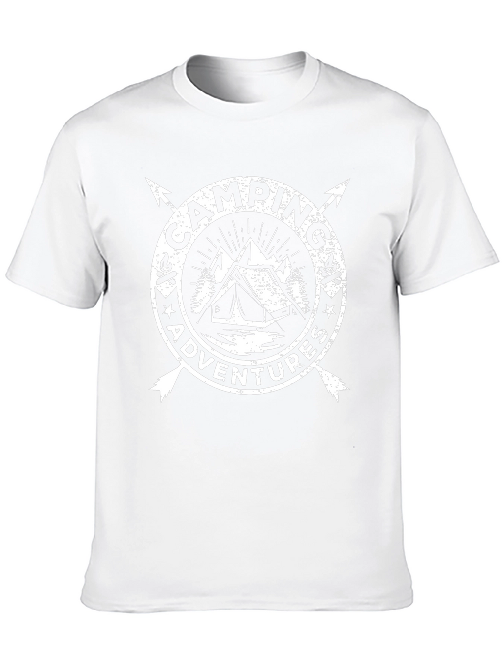 Camping Adventures Graphic Tee - Black Crew Neck T-Shirt