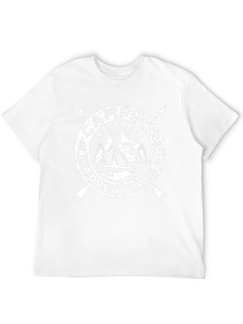 Camping Adventures Graphic Tee - Black Crew Neck T-Shirt