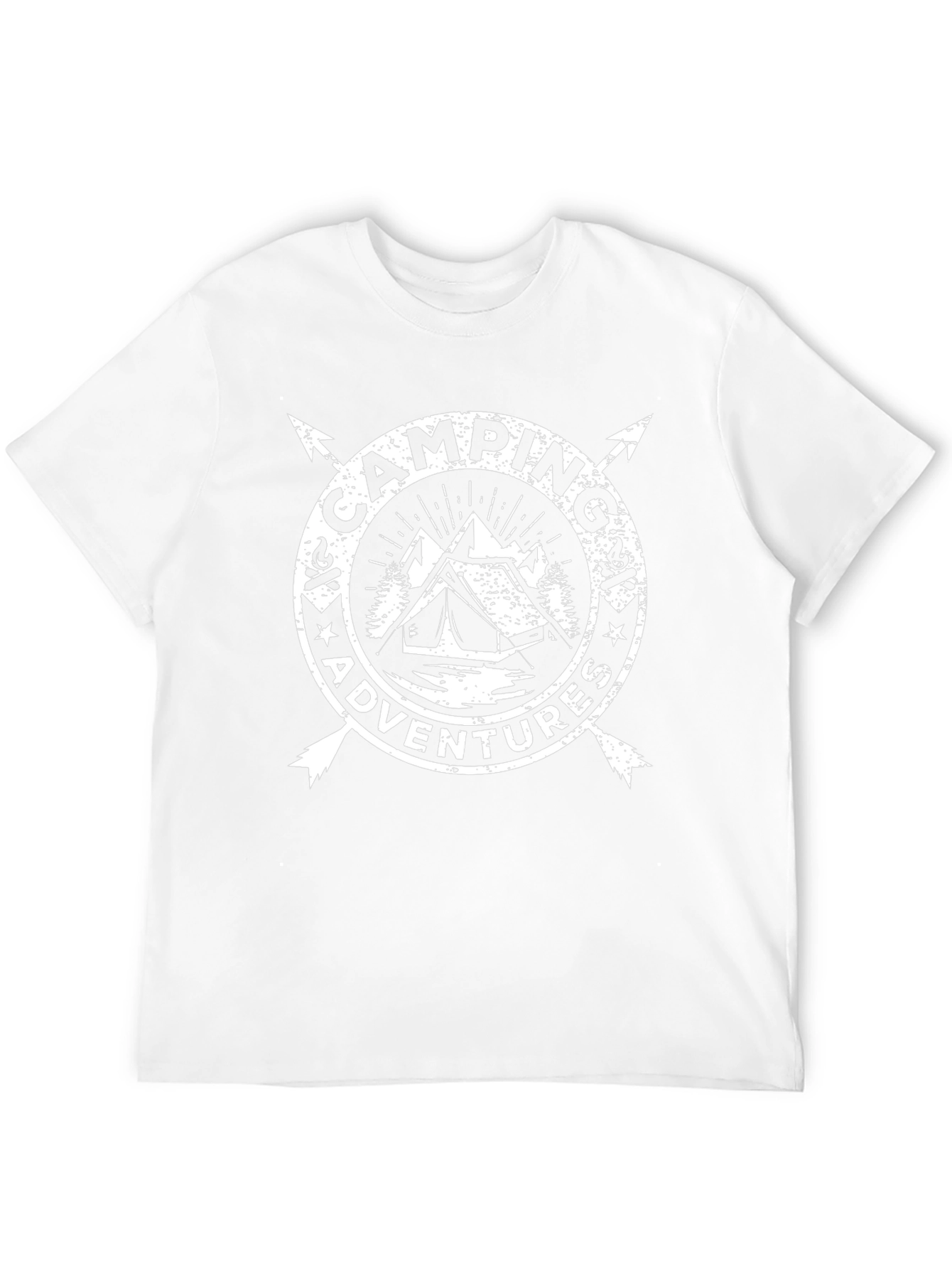 Camping Adventures Graphic Tee - Black Crew Neck T-Shirt