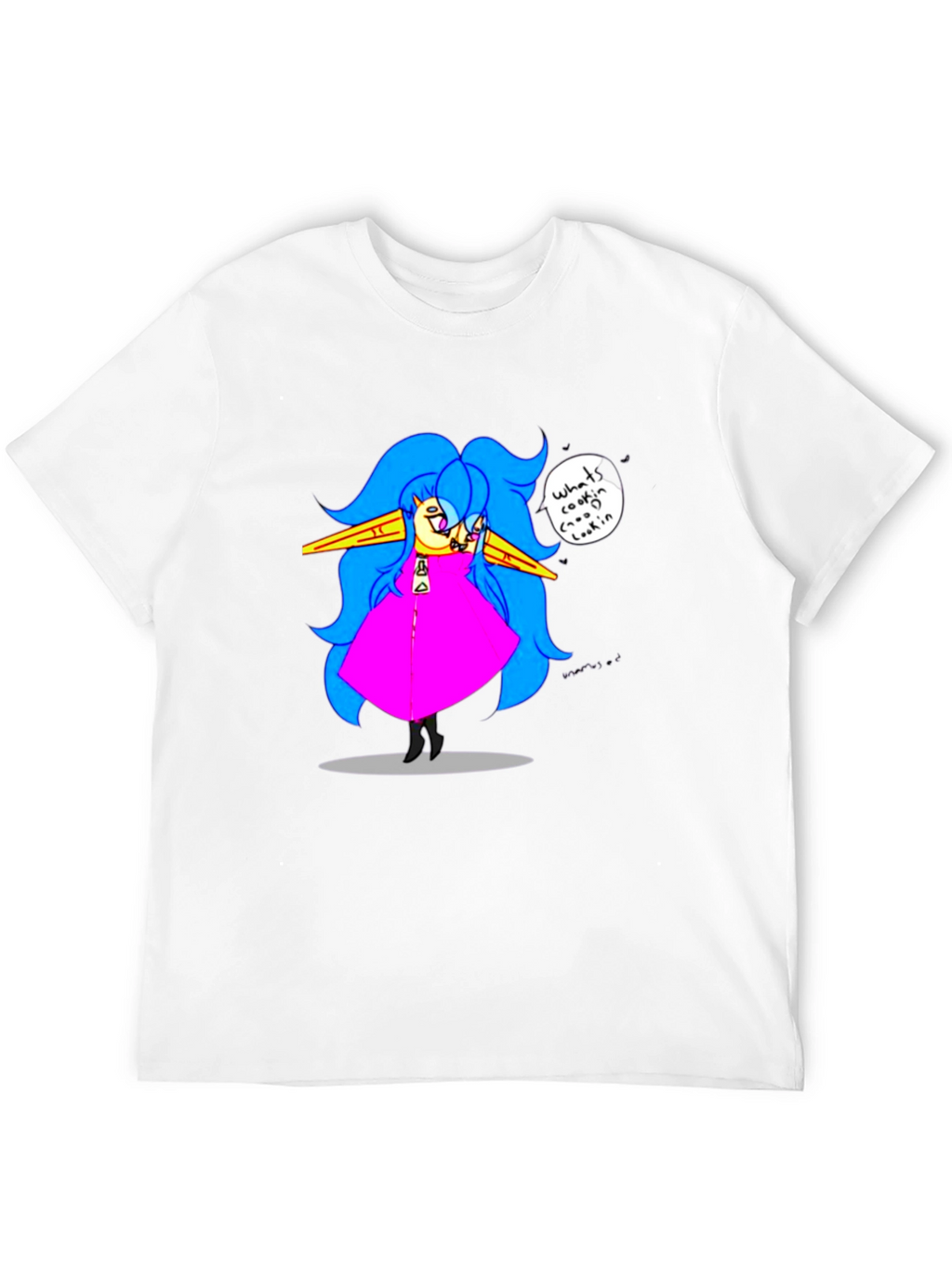 Fun Cartoon Character Black T-Shirt