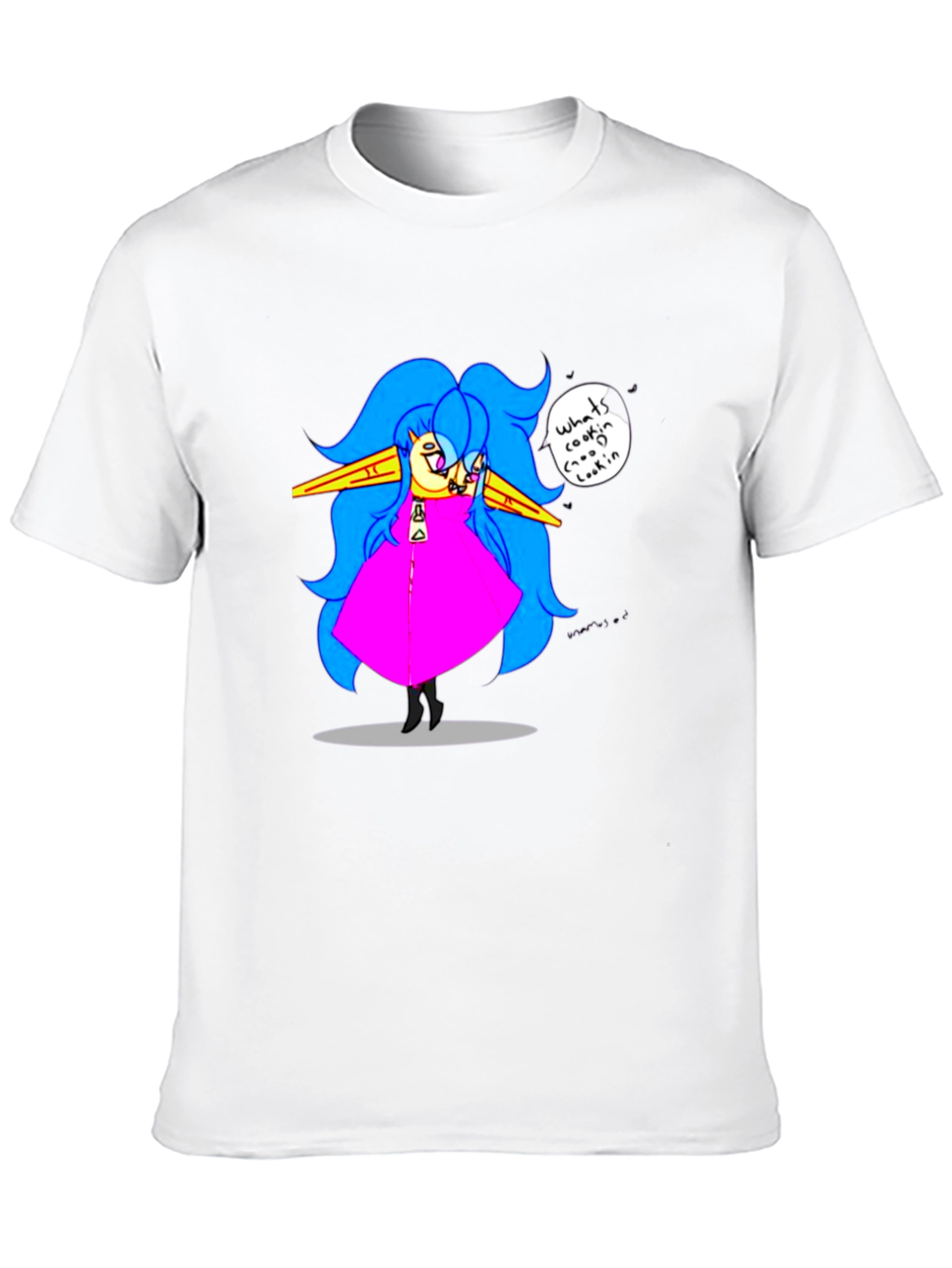 Fun Cartoon Character Black T-Shirt