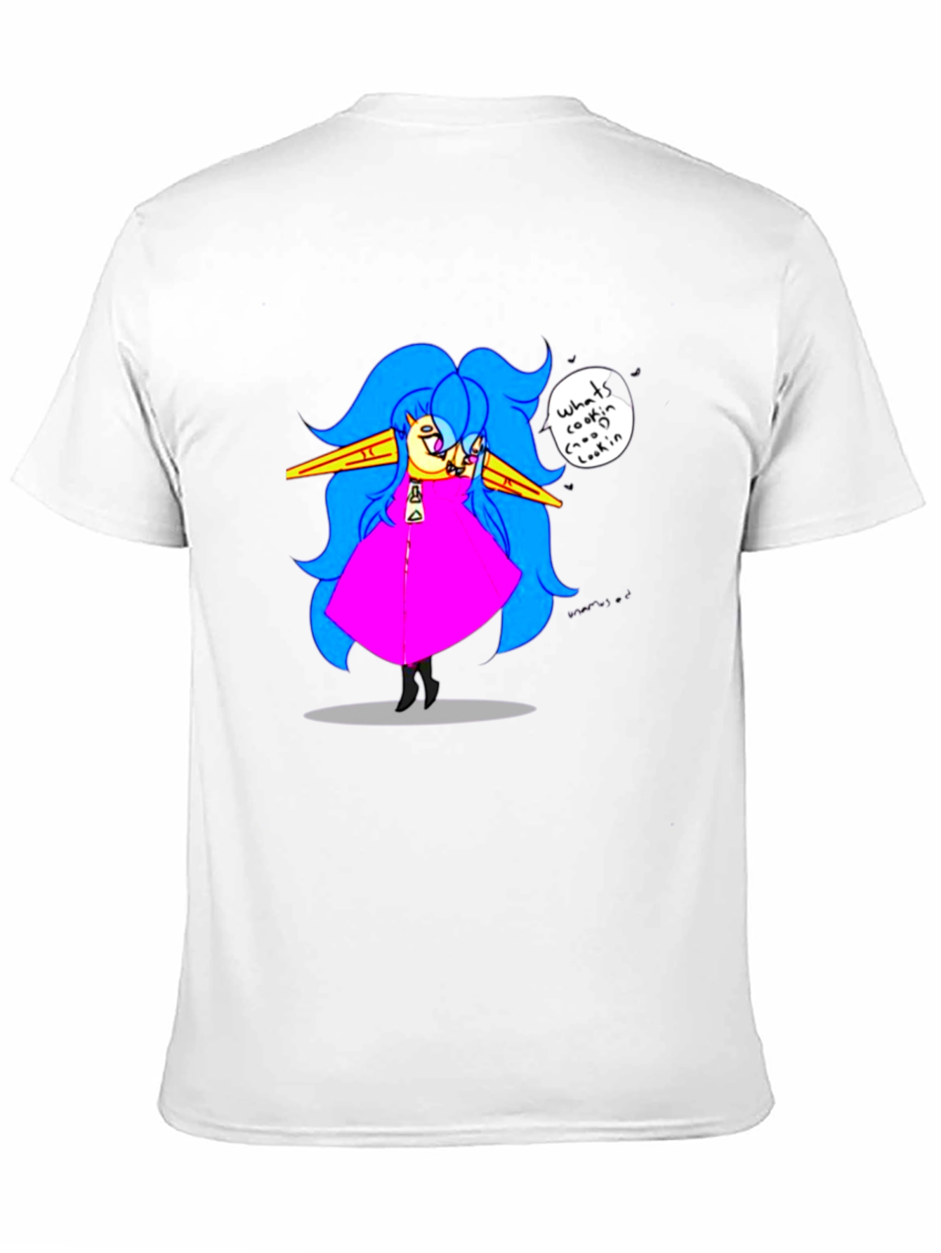 Fun Cartoon Character Black T-Shirt