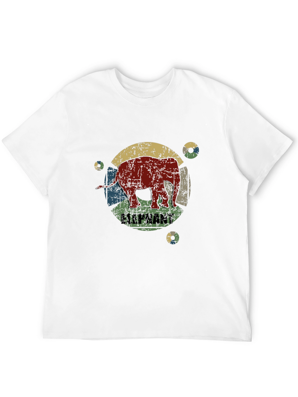 Retro Elephant Graphic Print T-Shirt