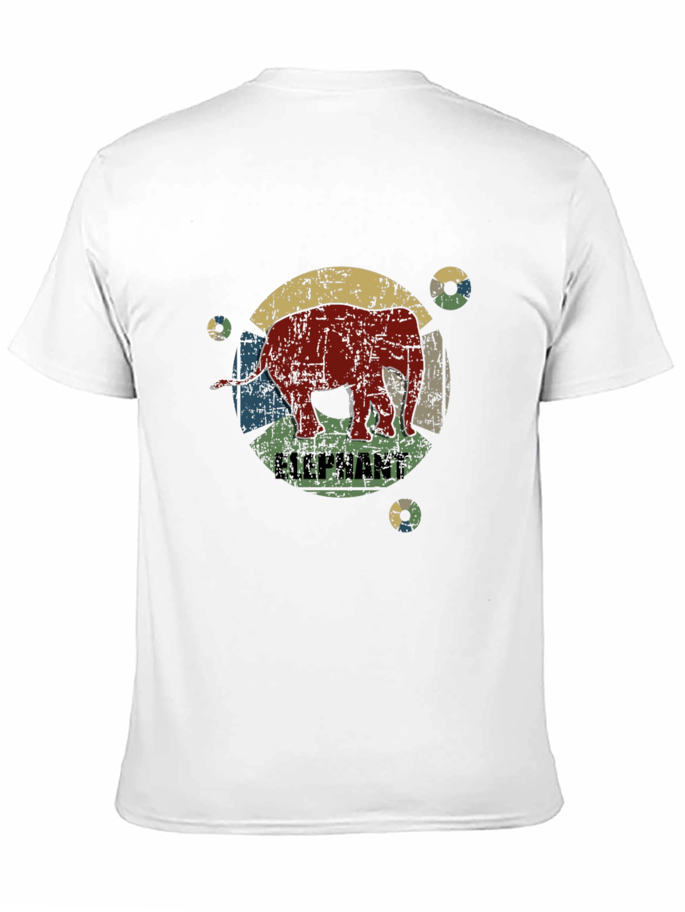 Retro Elephant Graphic Print T-Shirt