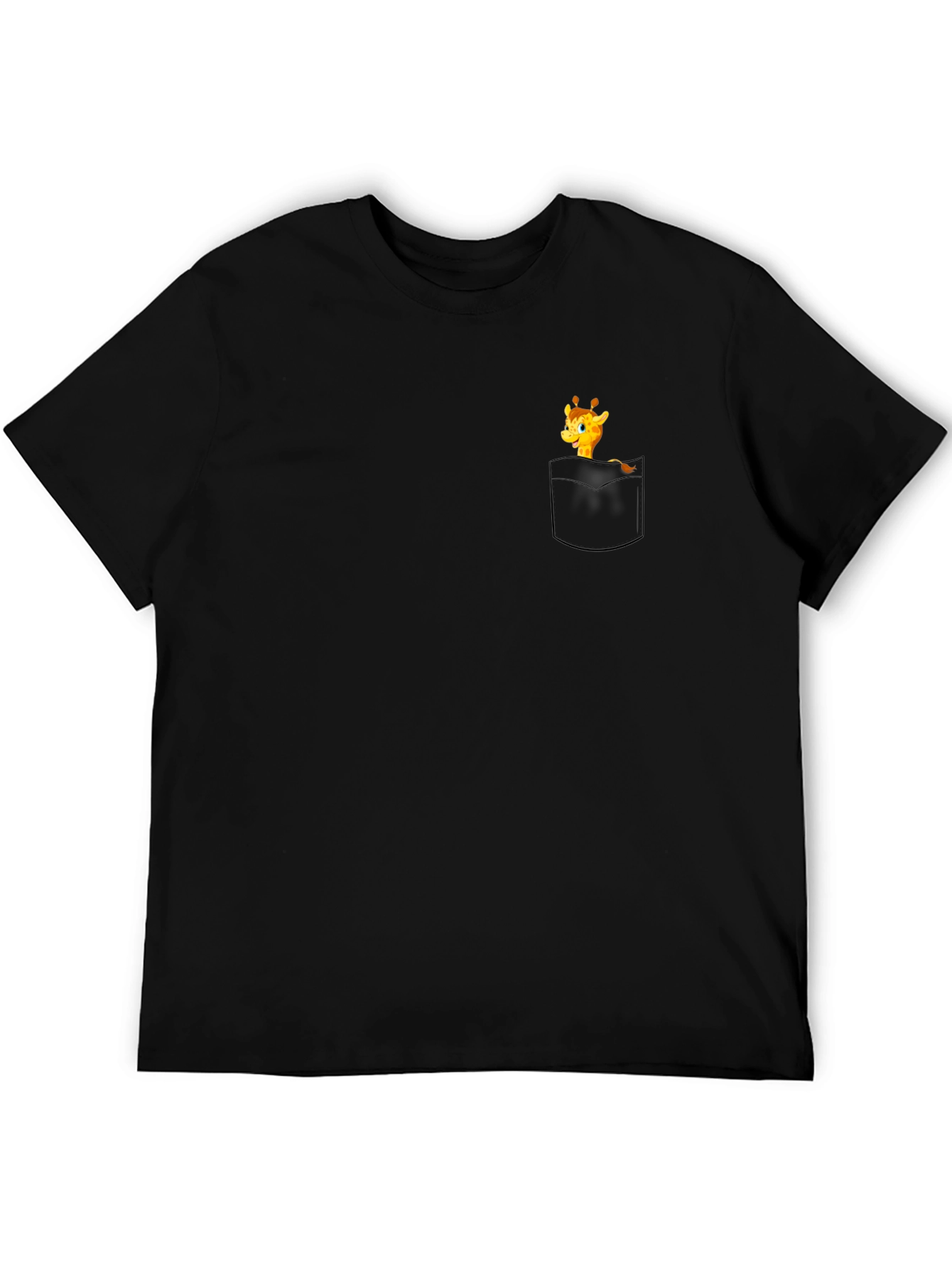 Giraffe Pocket Graphic Tee - Black