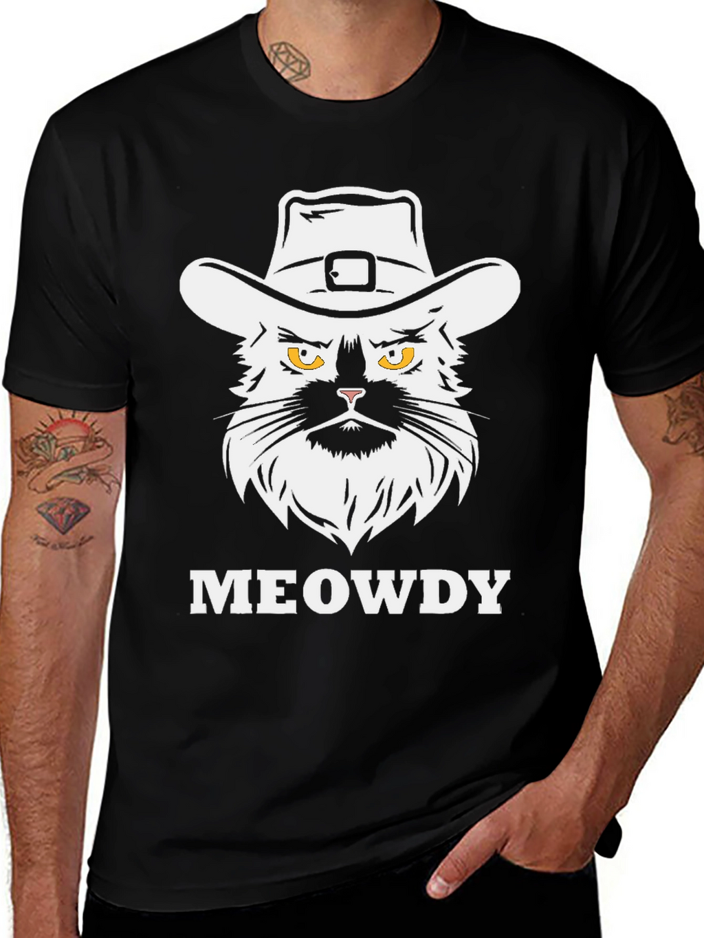 Meowdy Cat Cowboy T-Shirt - Graphic Tee