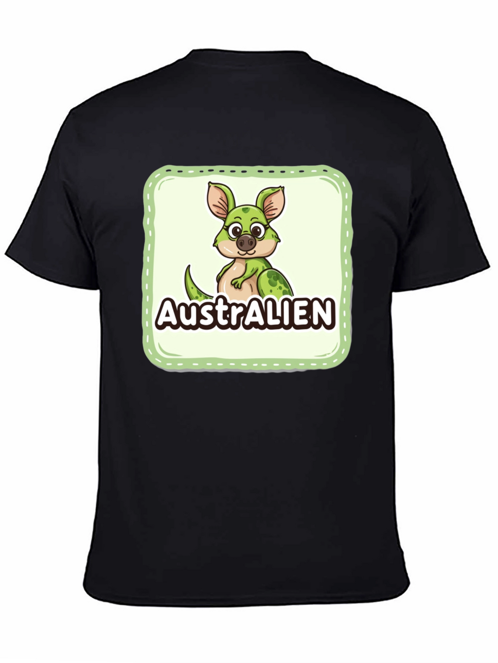 Australien Cartoon Graphic Black T-Shirt
