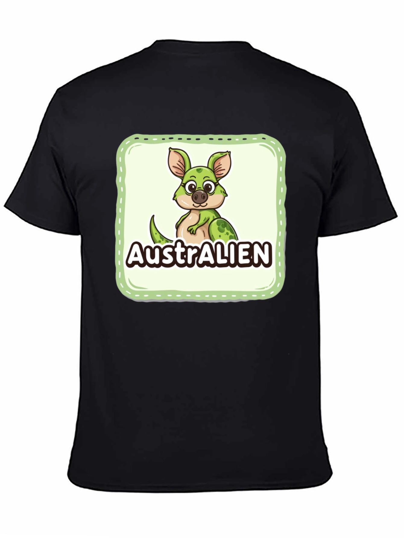 Australien Cartoon Graphic Black T-Shirt