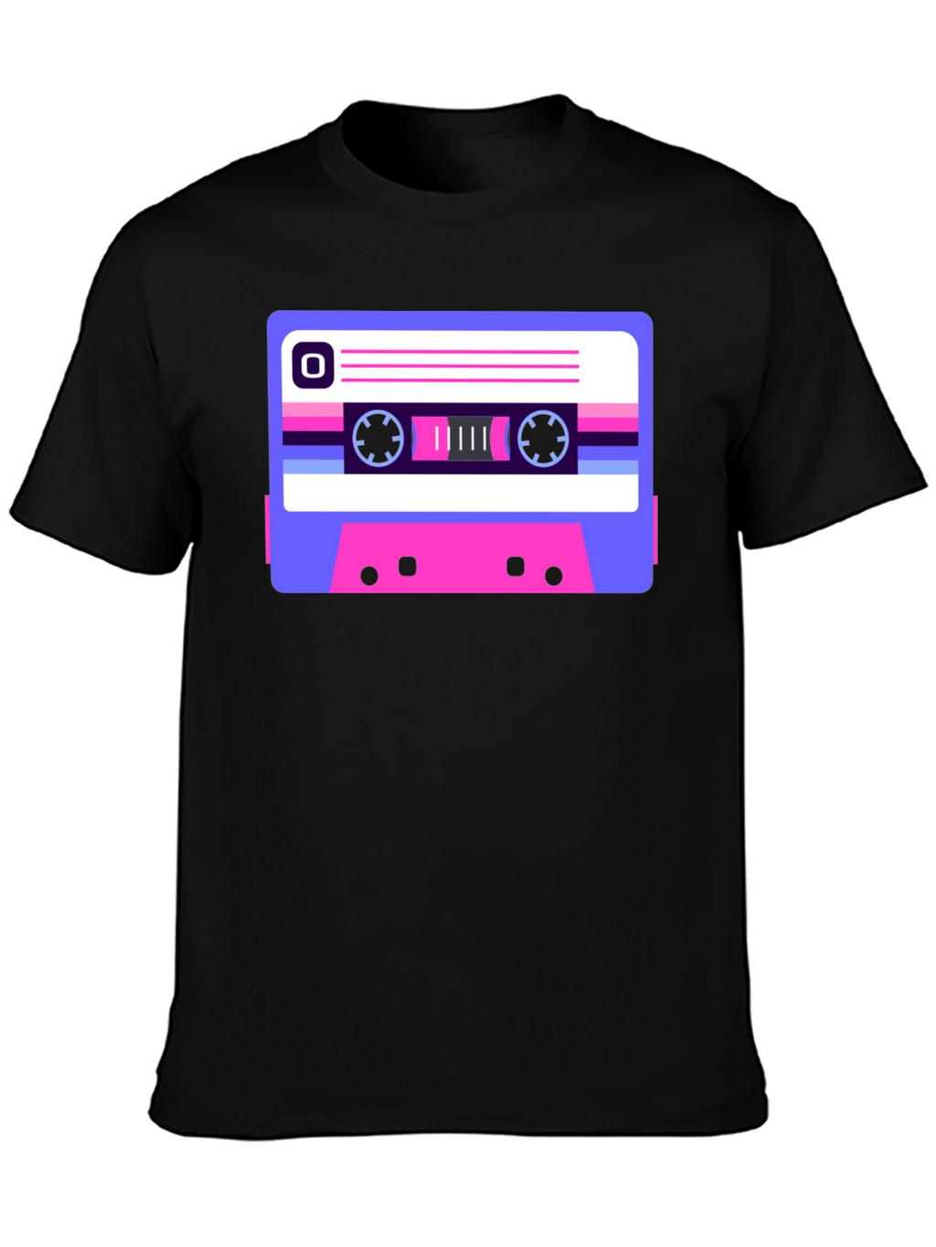 Retro Cassette Tape Graphic Tee - Black