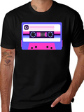 Retro Cassette Tape Graphic Tee - Black