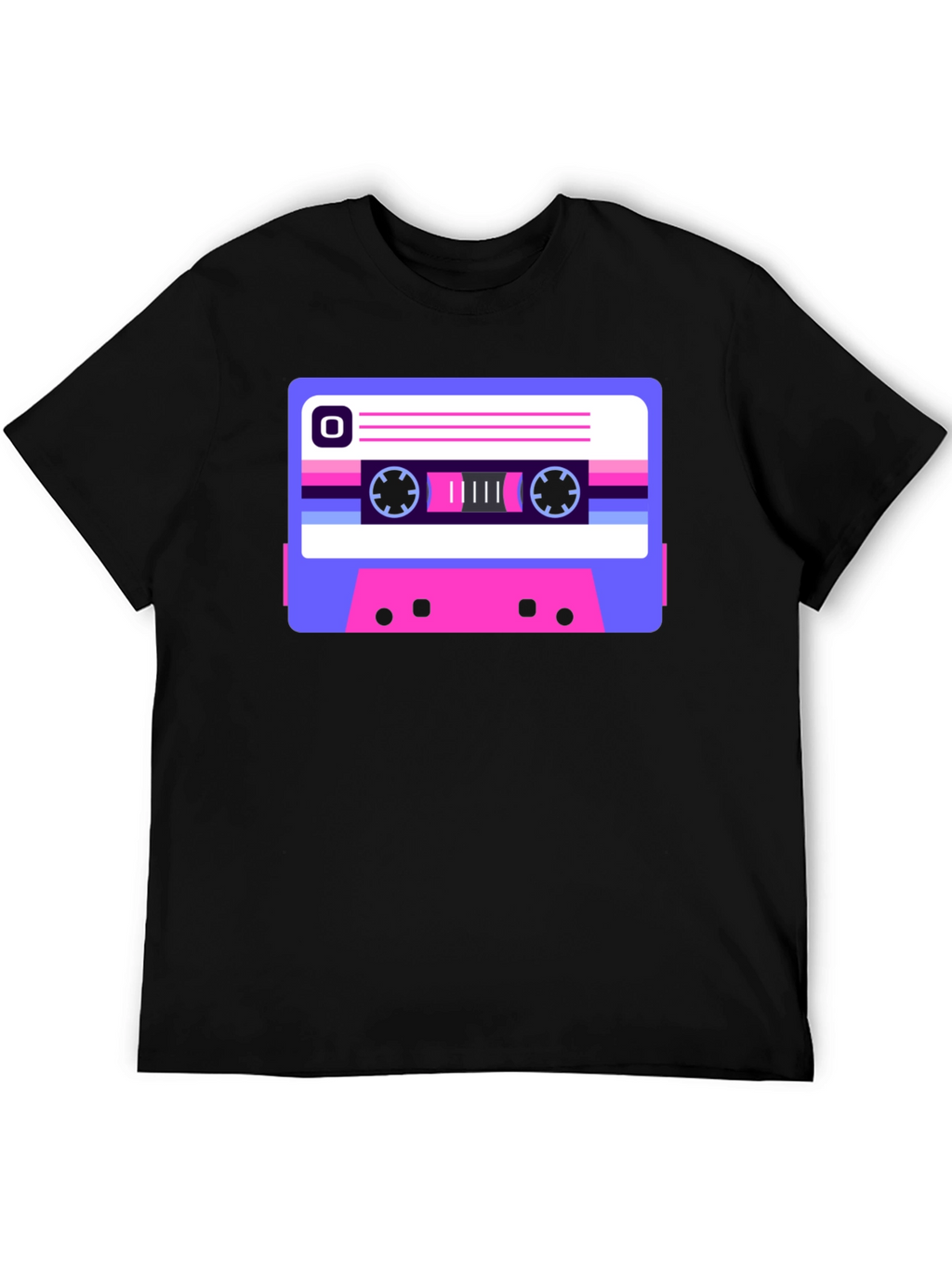 Retro Cassette Tape Graphic Tee - Black