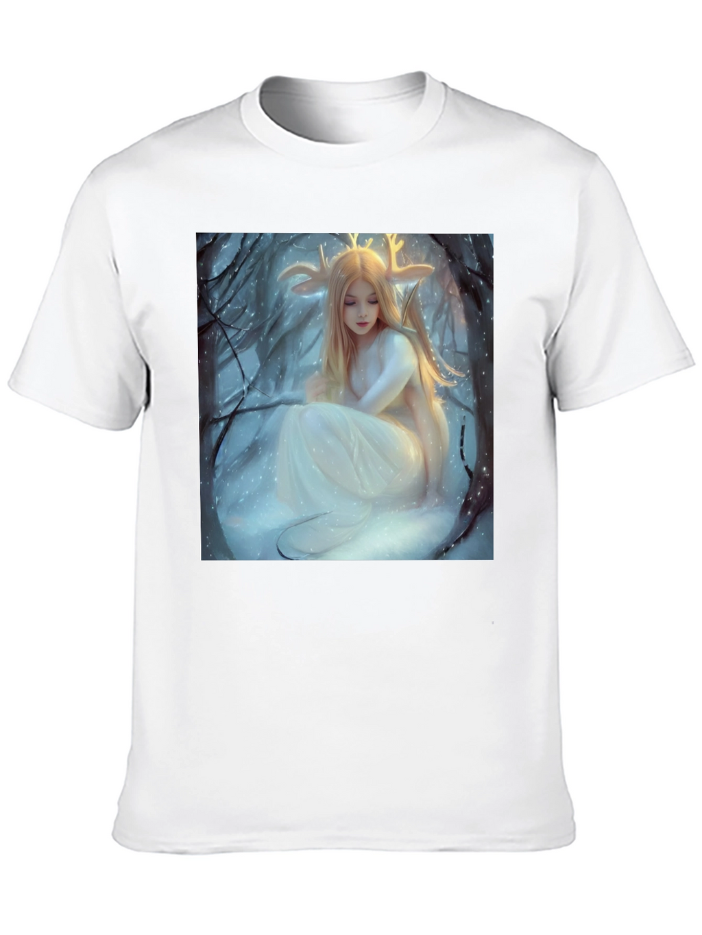 Mystic Deer Maiden Black T-Shirt