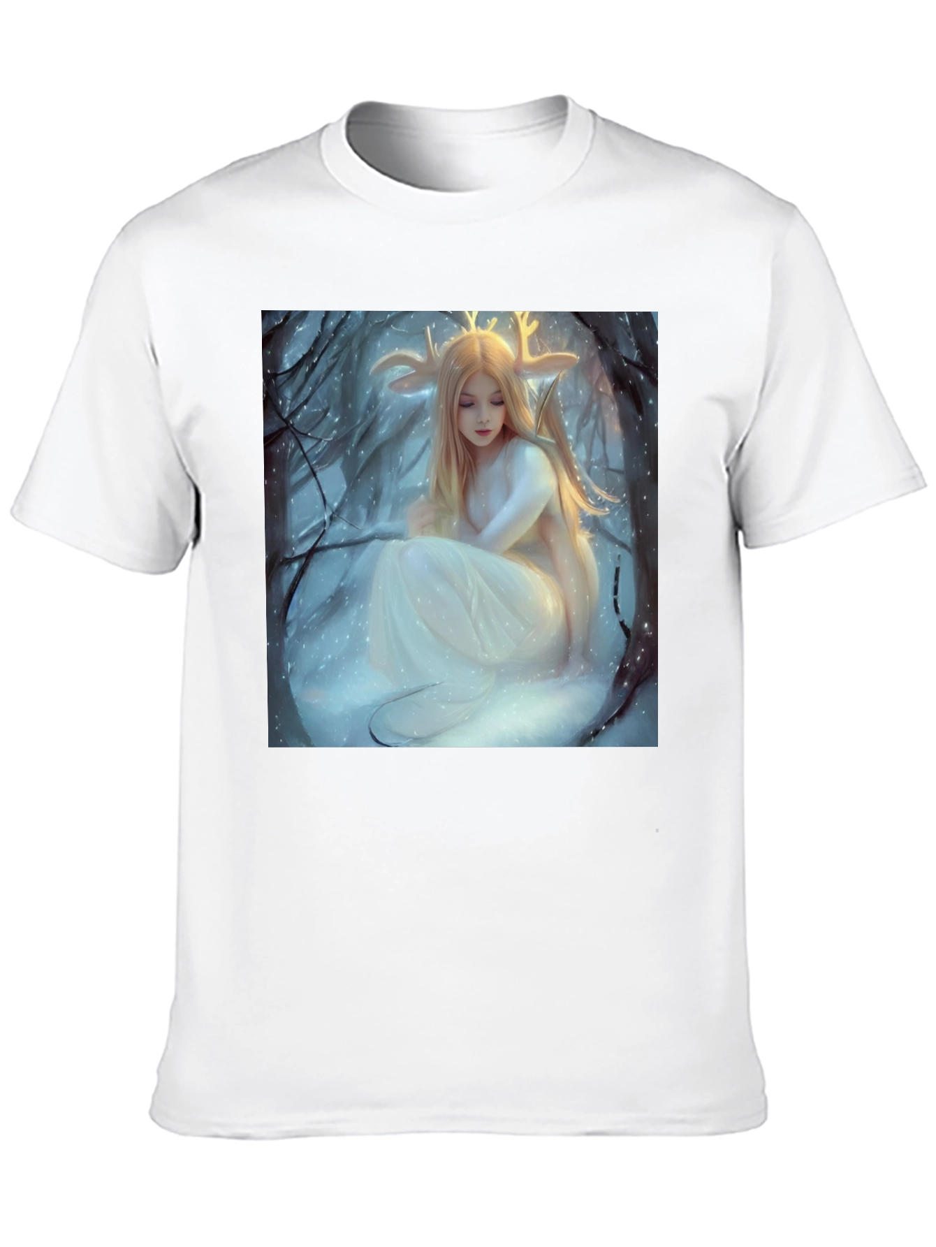 Mystic Deer Maiden Black T-Shirt